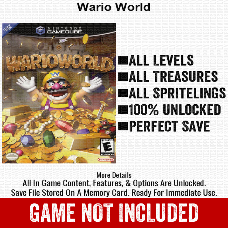 Wario World 100% Nintendo GameCube Memory Card Save CHEATS