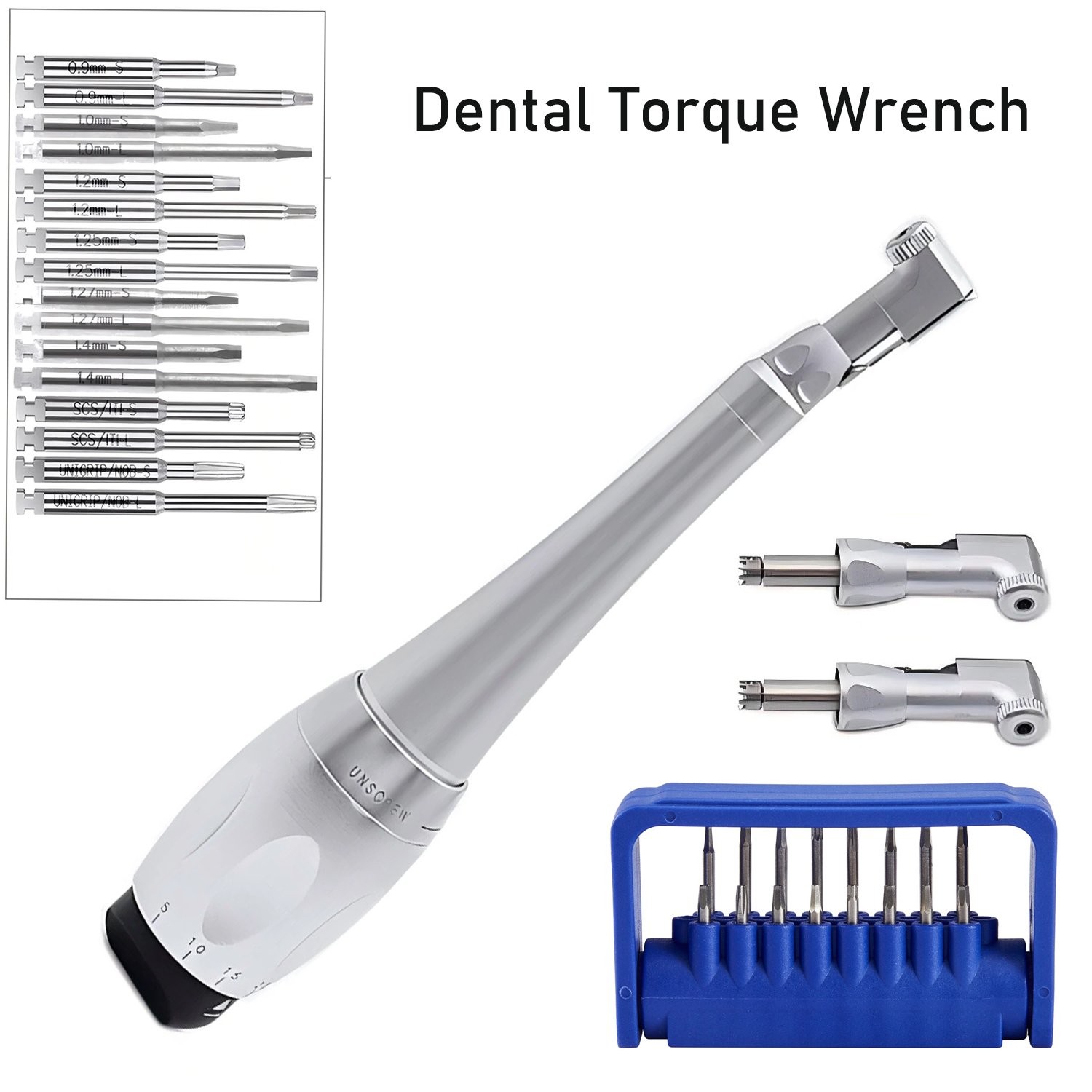 NEW Dental Torque Wrench Universal Implant Wrench Contra Angle 16 Drivers Wrench