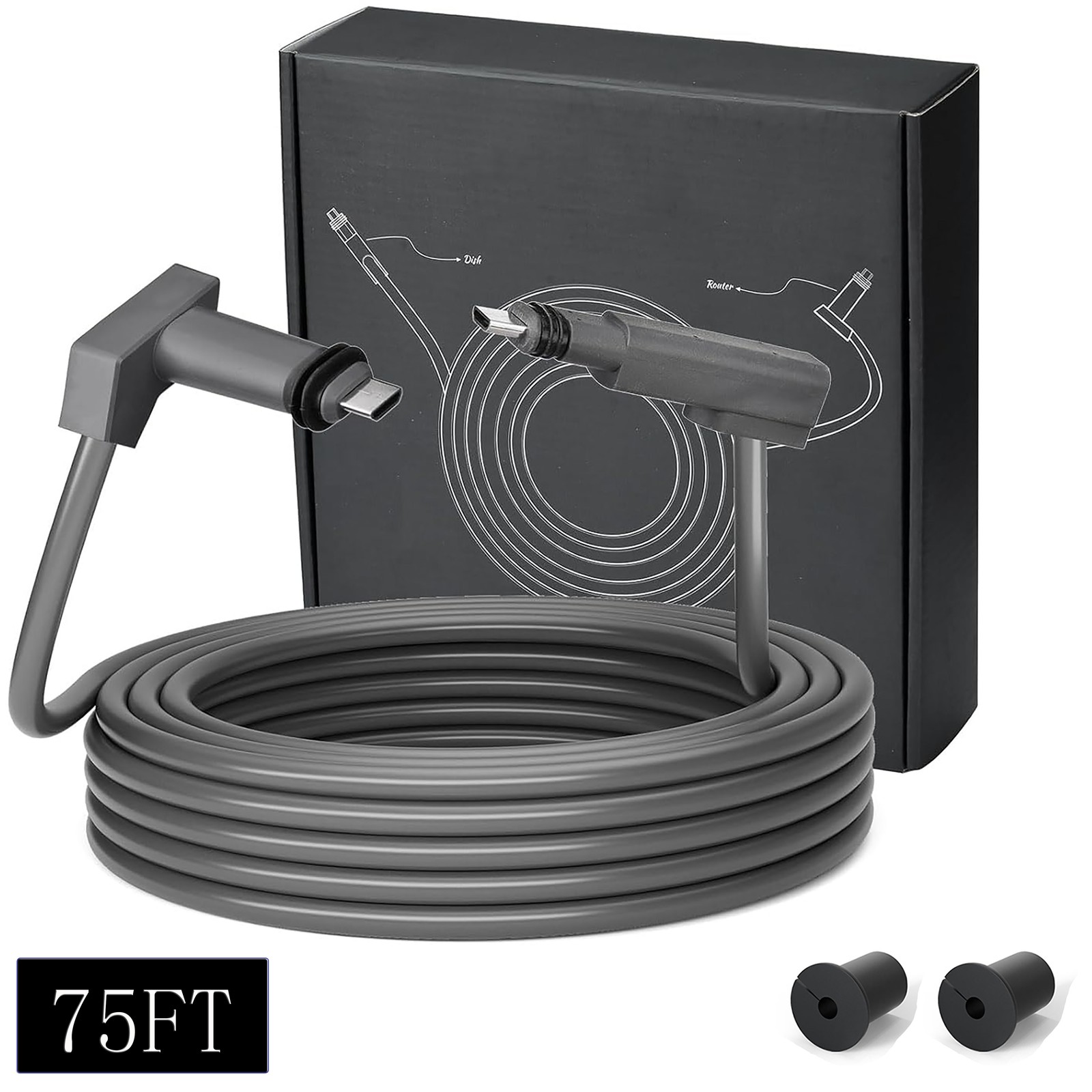 32-150FT Starlink Gen 2 Cable, Waterproof Satellite Replacement Standard V2 Cord