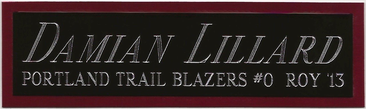 DAMIAN LILLARD BLAZERS NAMEPLATE FOR AUTOGRAPHED SIGNED BASKETBALL-JERSEY-PHOTO
