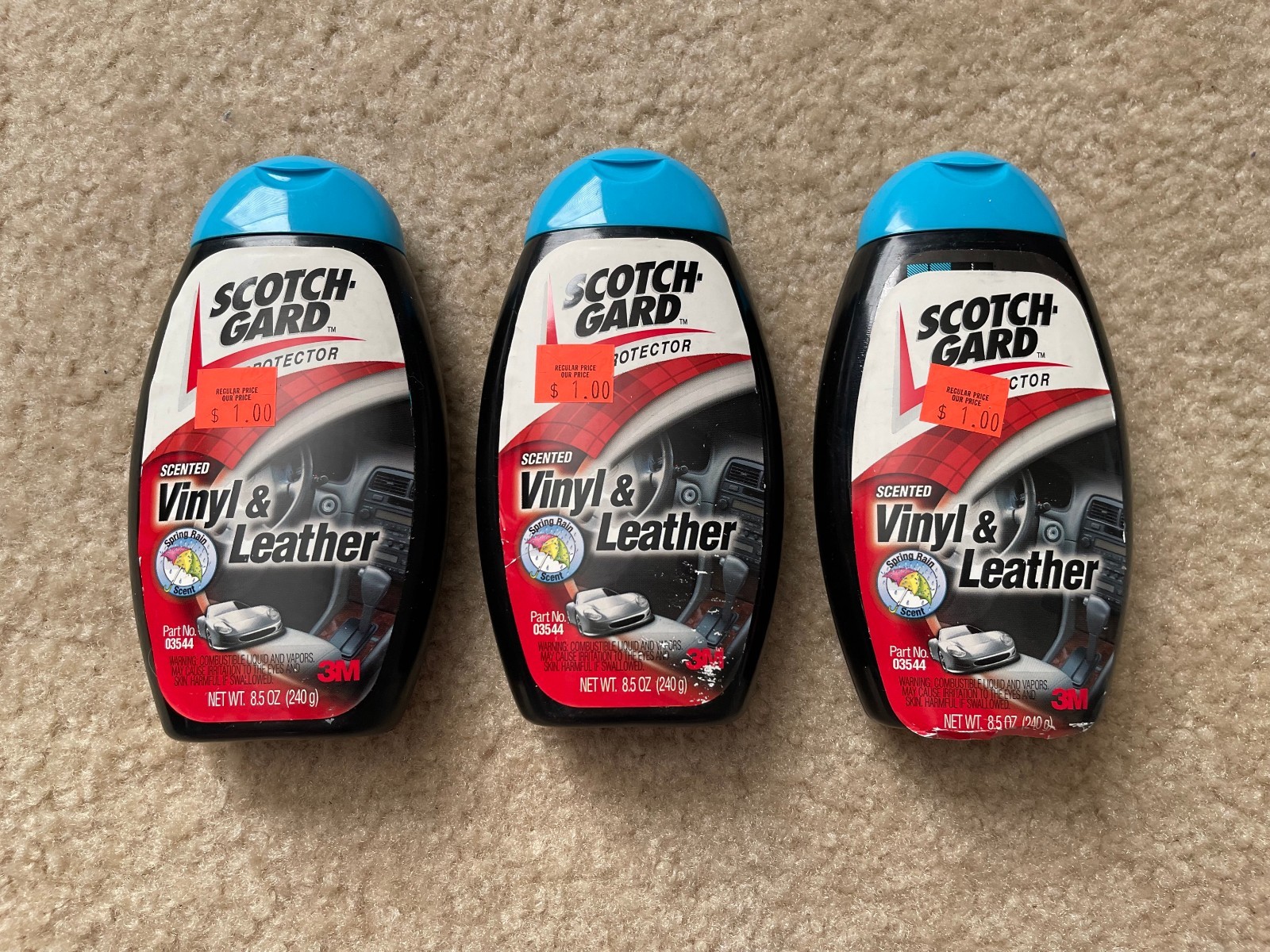 Scotch-Gard Protector Scented Vinyl & Leather 03544 8.5 Oz Lot of 3