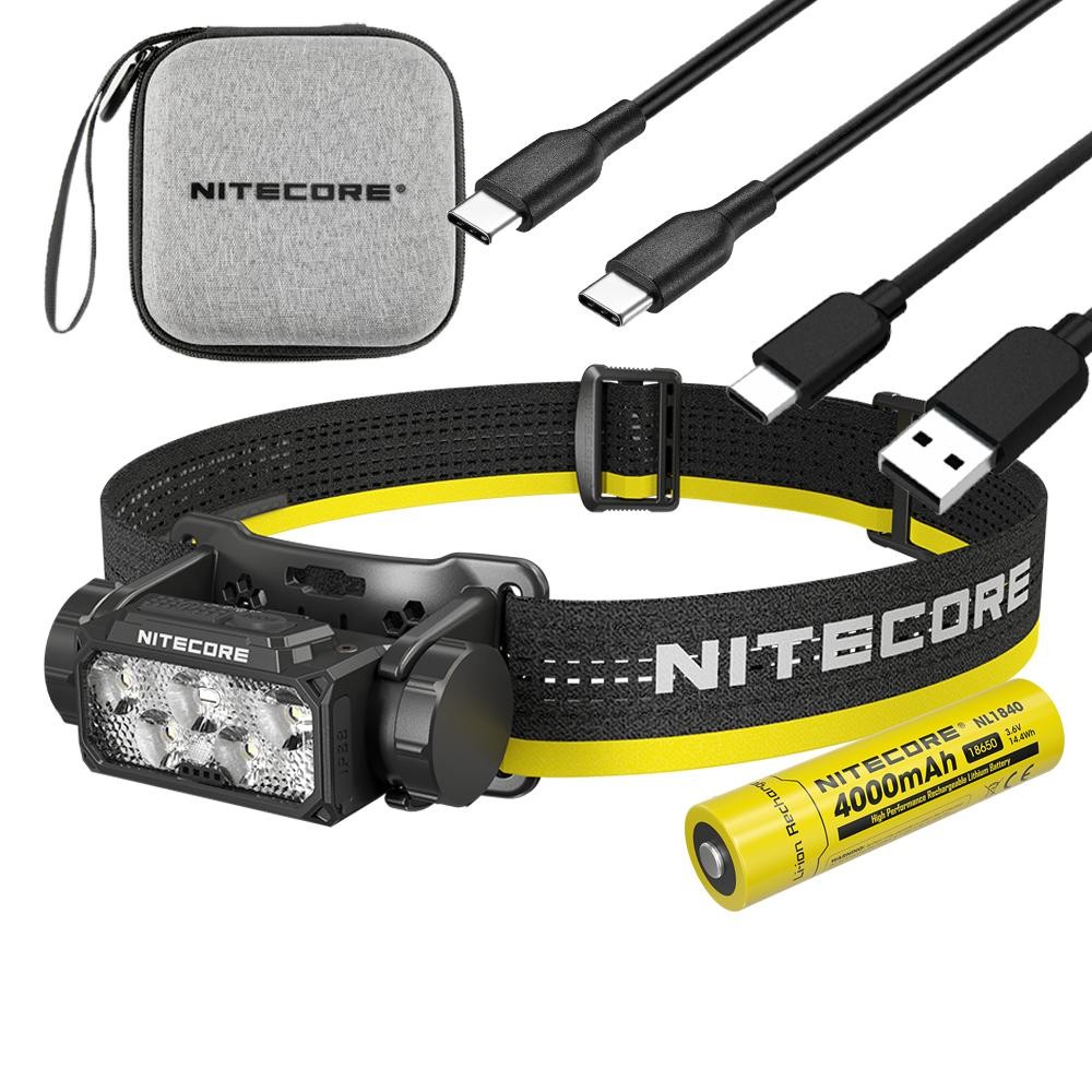 Nitecore HC60 UHE Headlamp -1,600 Lumens w/ Storage Case, Battery, and EXTRA USB