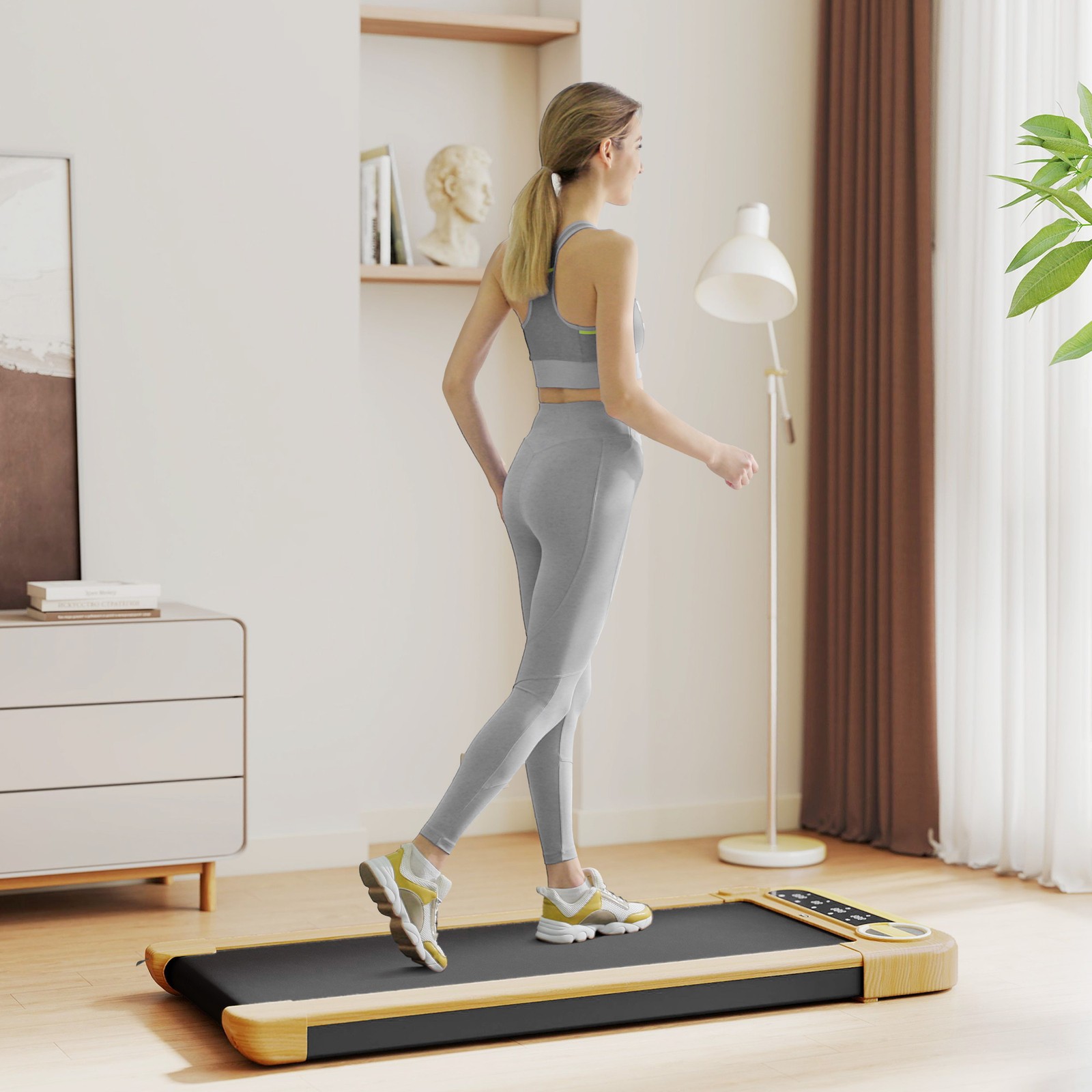 Walking Pad with 17" x 43" Wide Belt, Remote Control, Bluetooth Speaker