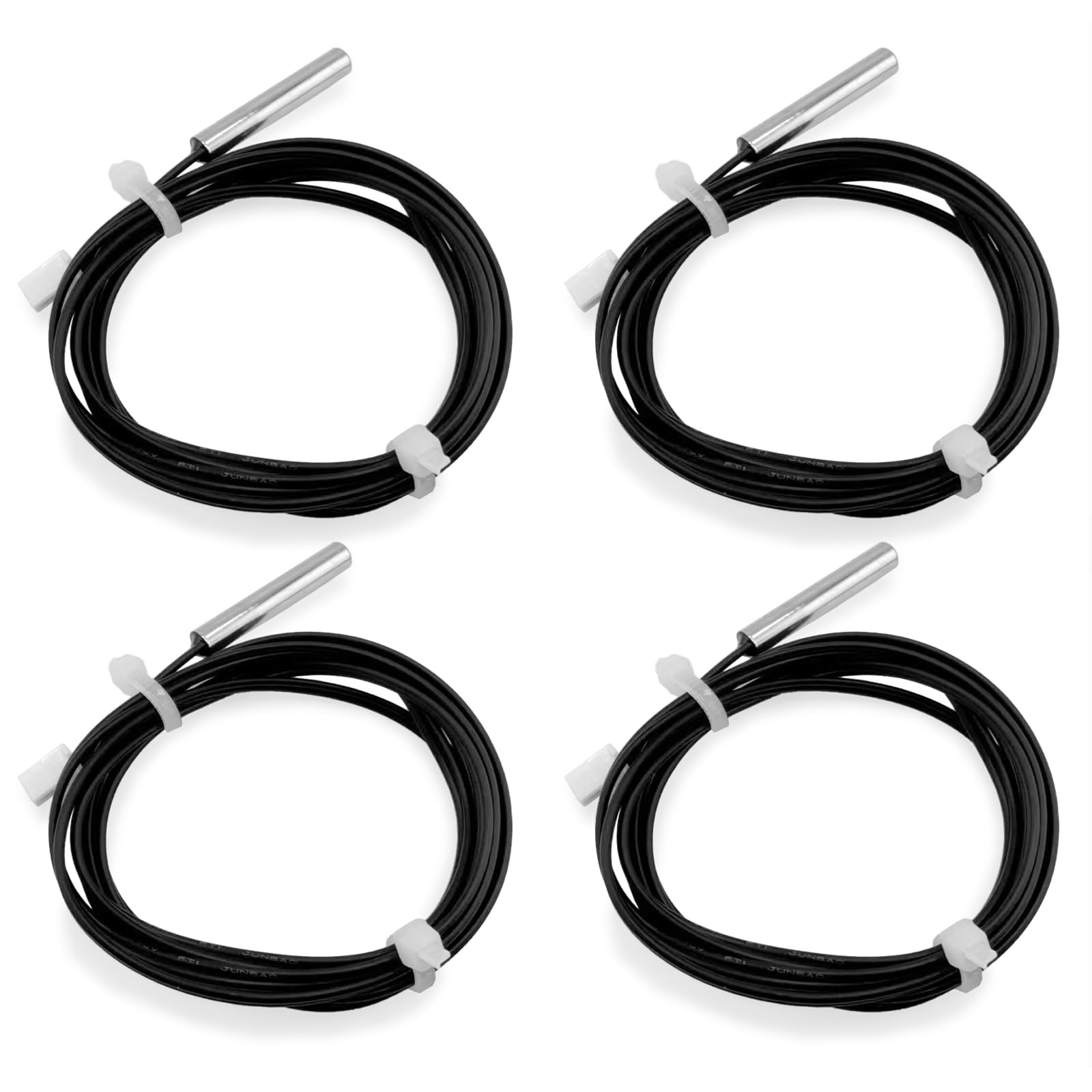 4 PCS NTC 10K 3950 Thermistor Temperature Sensor Probe 1M Stainless Steel