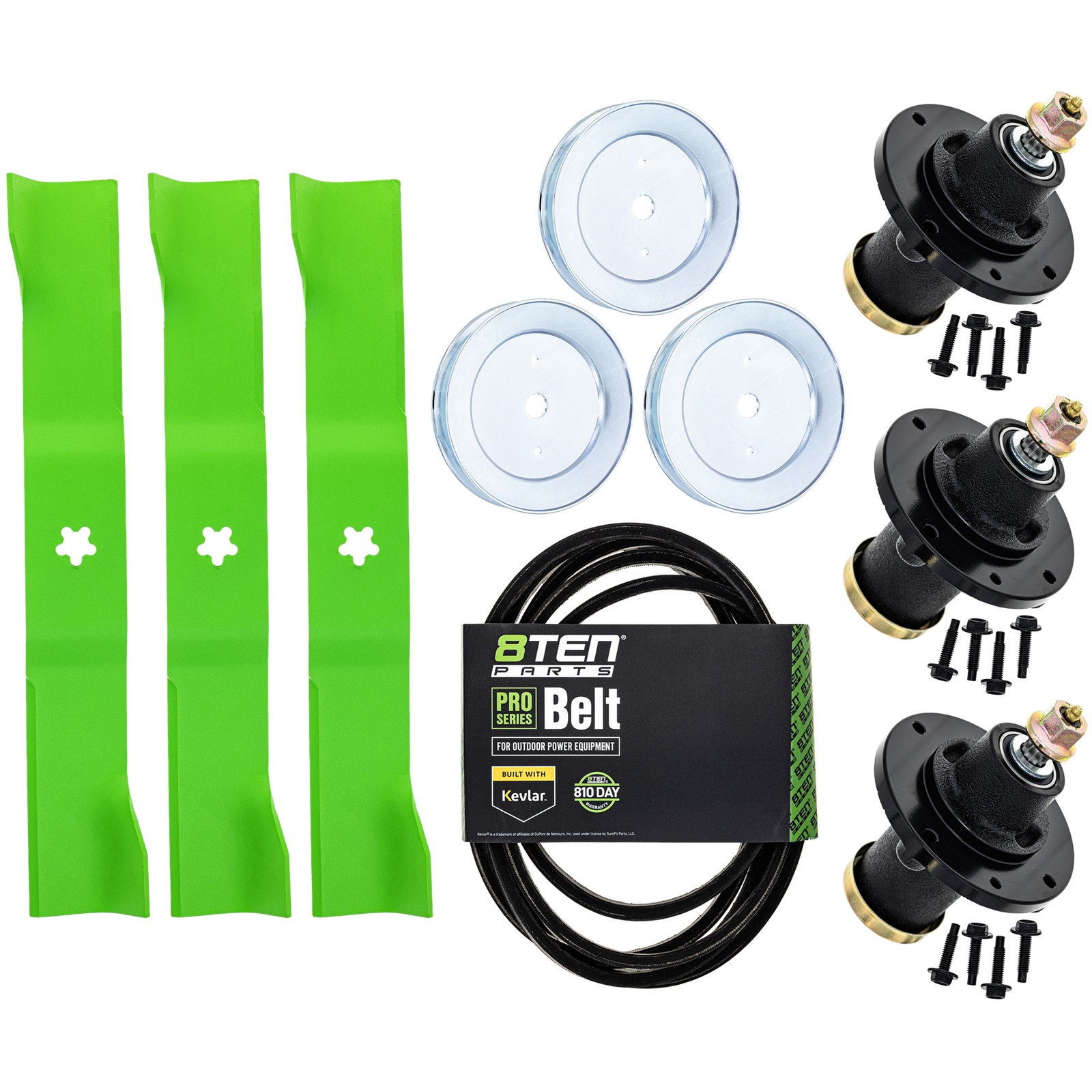 8TEN Blade Spindle Belt Kit for Husqvarna MZ54 54-Inch 582760502 539131898