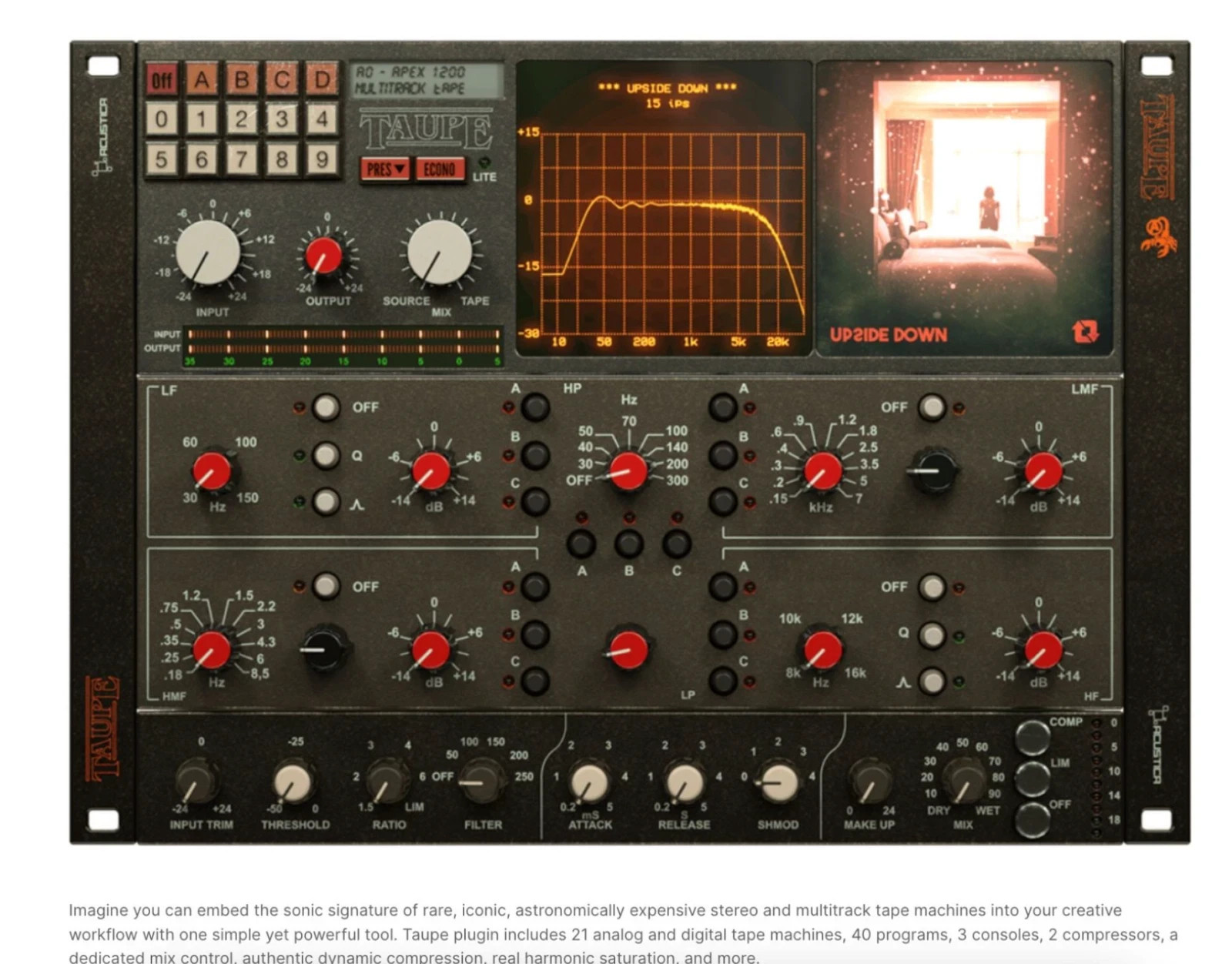 ACUSTICA Audio TAUPE PLUGIN VST2 / VST3 Aquarius TAPE MACHINE