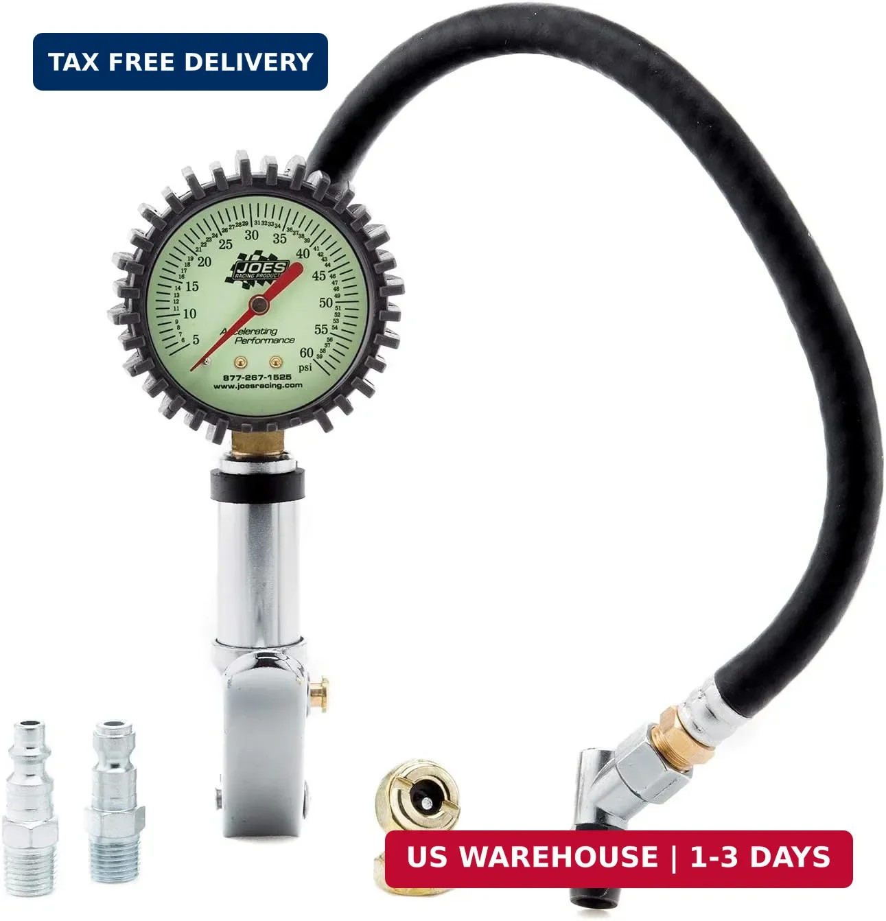 Joes Racing Products 32484 Tire Inflator and Gauge, Quick Fill, 0-60 psi, Analog
