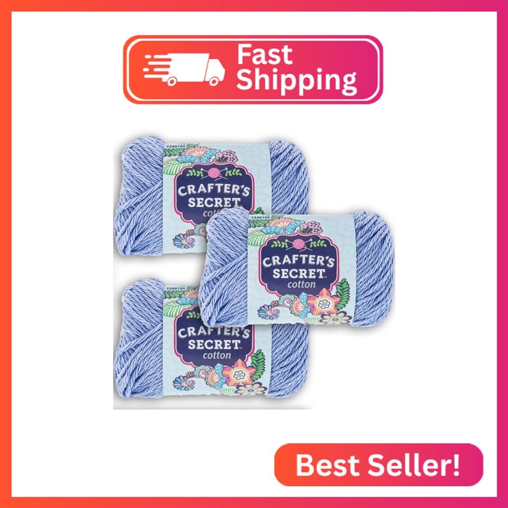 Crafter's Secret Medium Yarn for Crocheting & Knitting Soft Cotton Skein 116 Yar