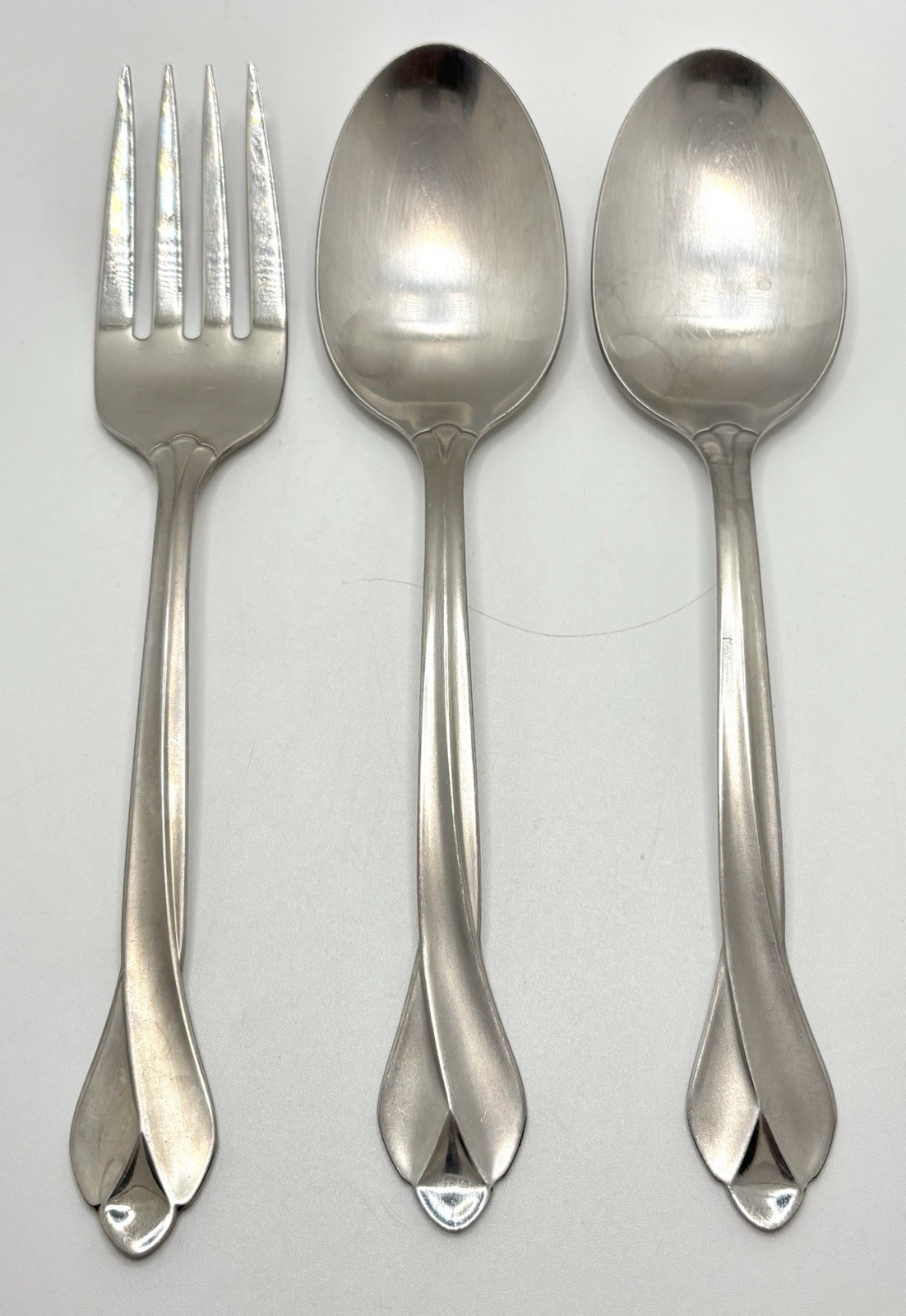 Oneida Stainless Flatware TRIBECA Satin Frosted 3pc Serving Set USA