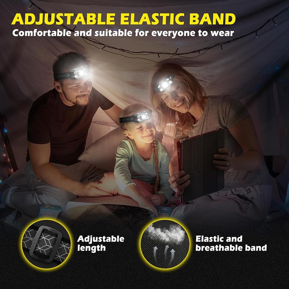 2x Rechargeable Headlamp Super Bright LED Head Light Forehead Flashlight Outdoor
