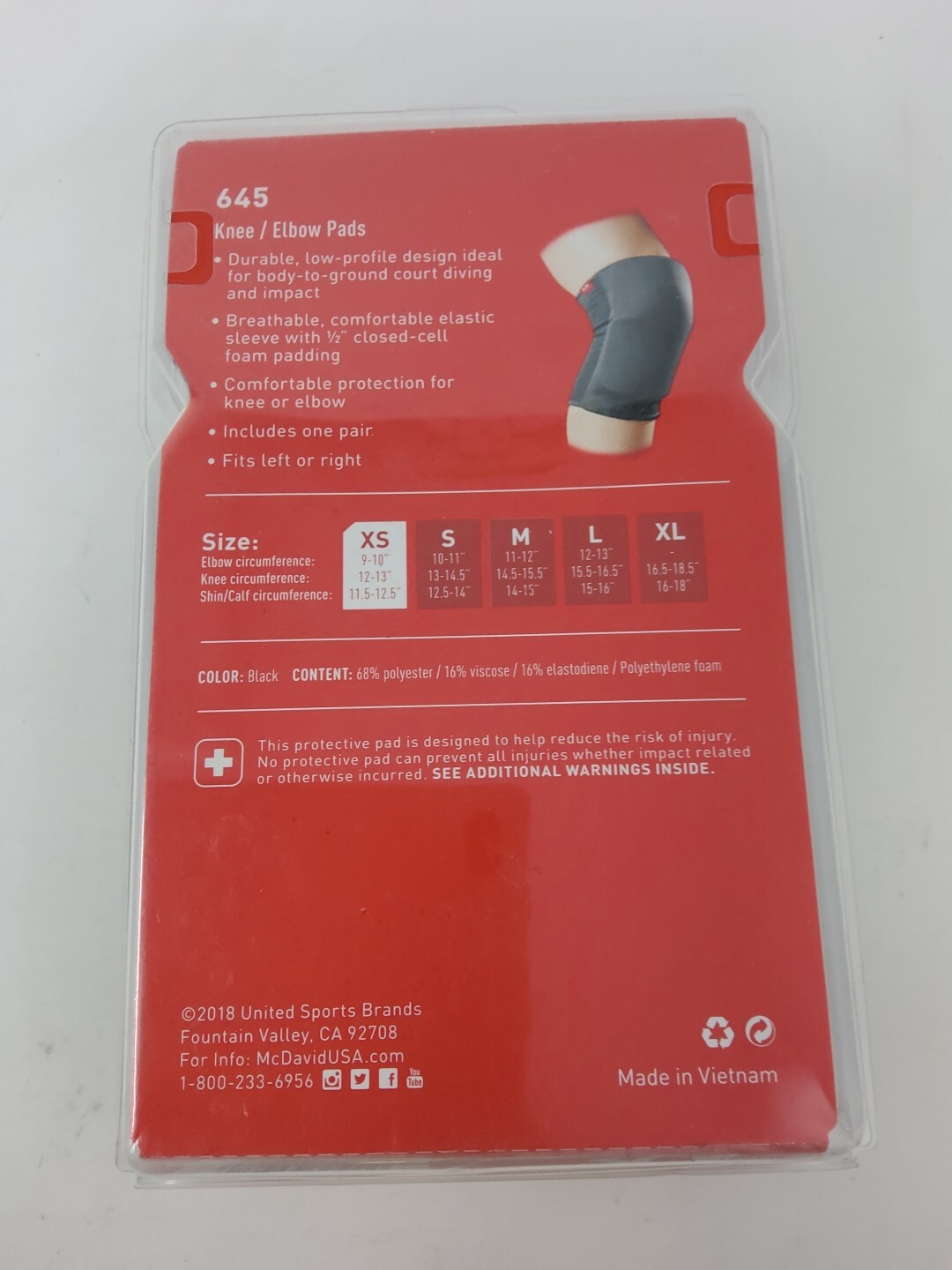 McDavid 645 Protective pads Knee/Elbow Extra Small / XS