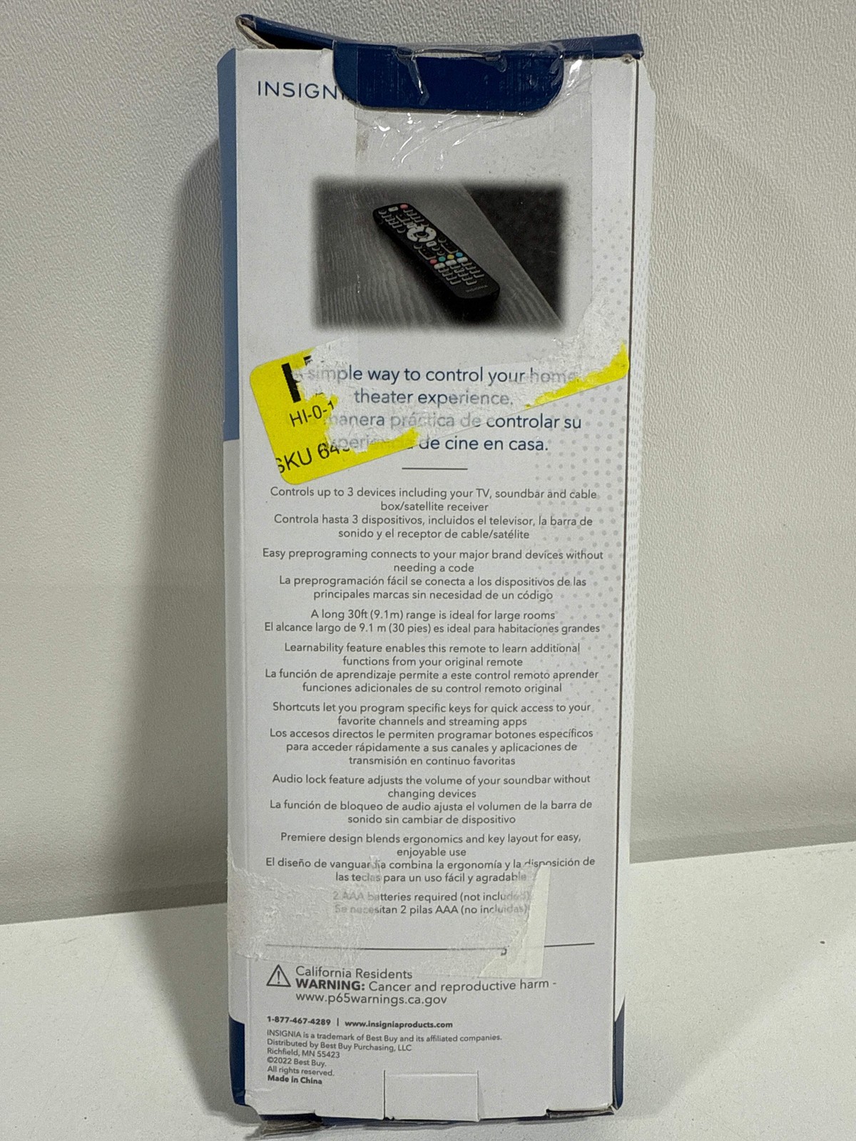 Insignia - 3-Device Universal Remote - Black