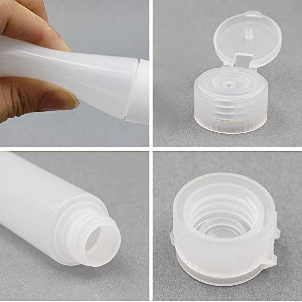 GANPUB 5 Pcs White 1 oz Travel Bottles Empty Refillable Toothpaste Tubes Cont...