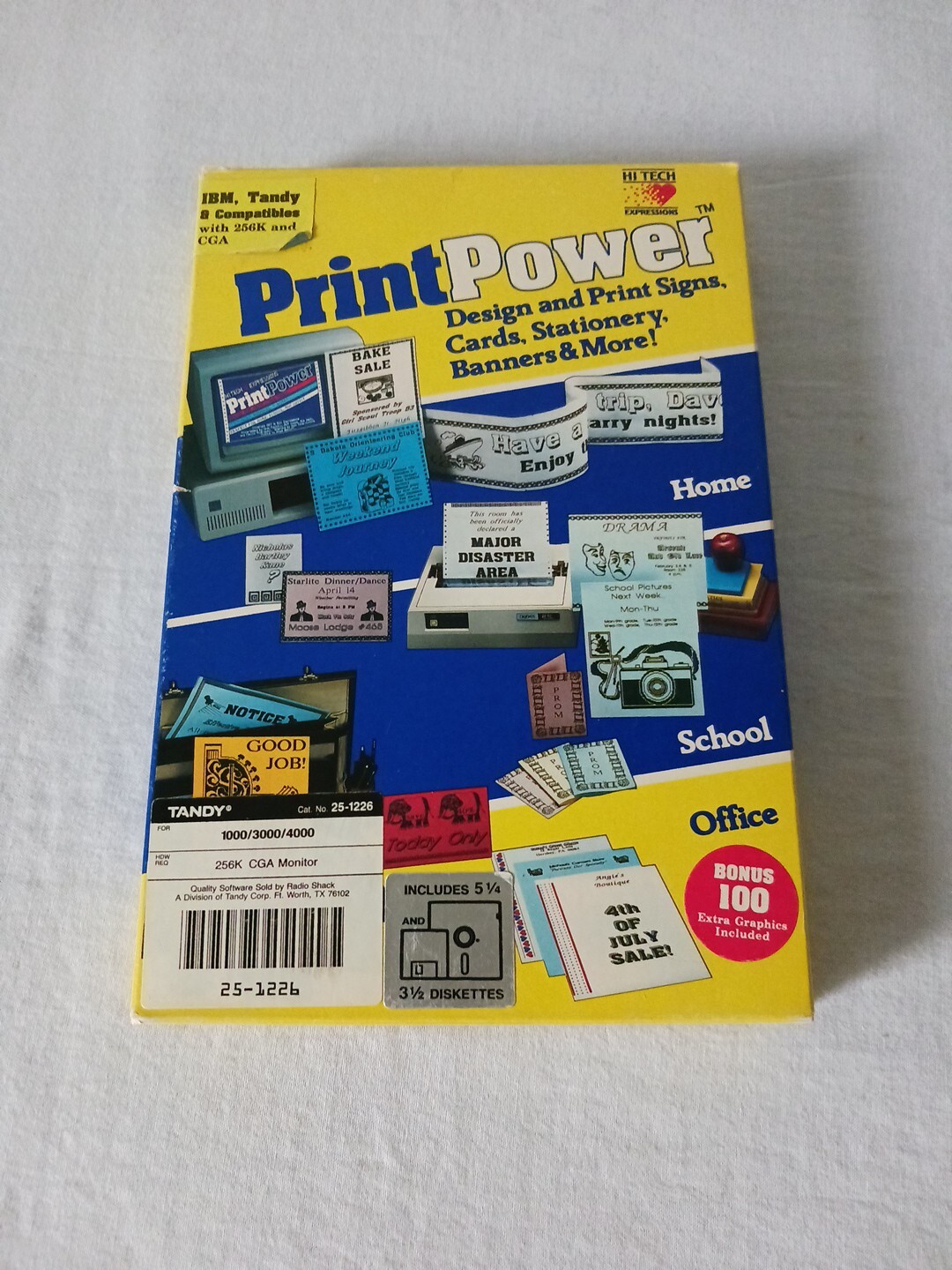 Print Power Pro IBM/Tandy on 5.25" Disk Original Box EUC - SEE PICTURES