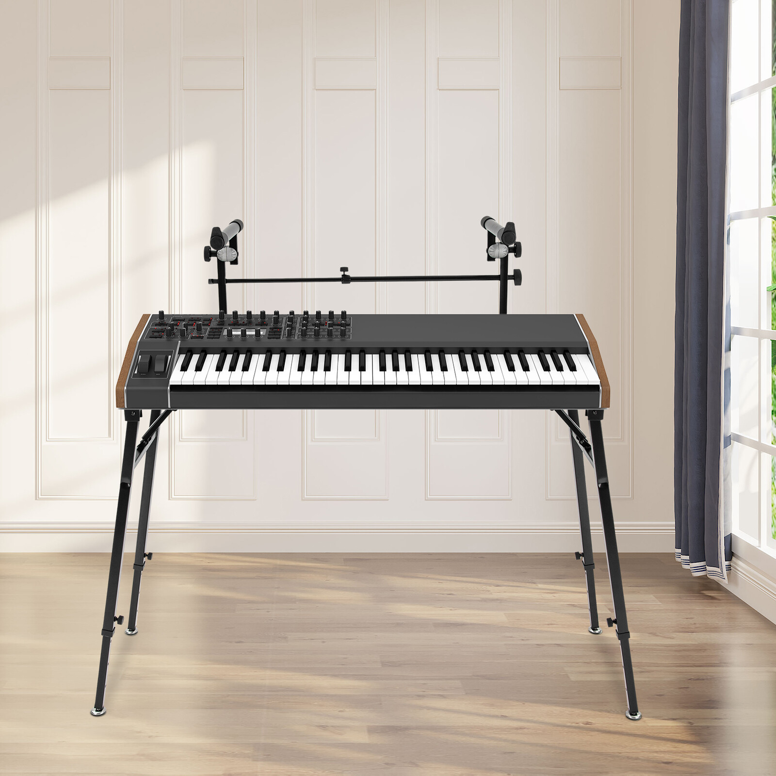 2-Tier Adjustable Keyboard Stand for DJ Workstation & Studio Use