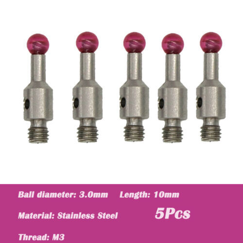 5Pcs ROMER Ruby ball Touch Probe Ruby Ball M3 Thread L10mm Stylus TESA/Hexagon