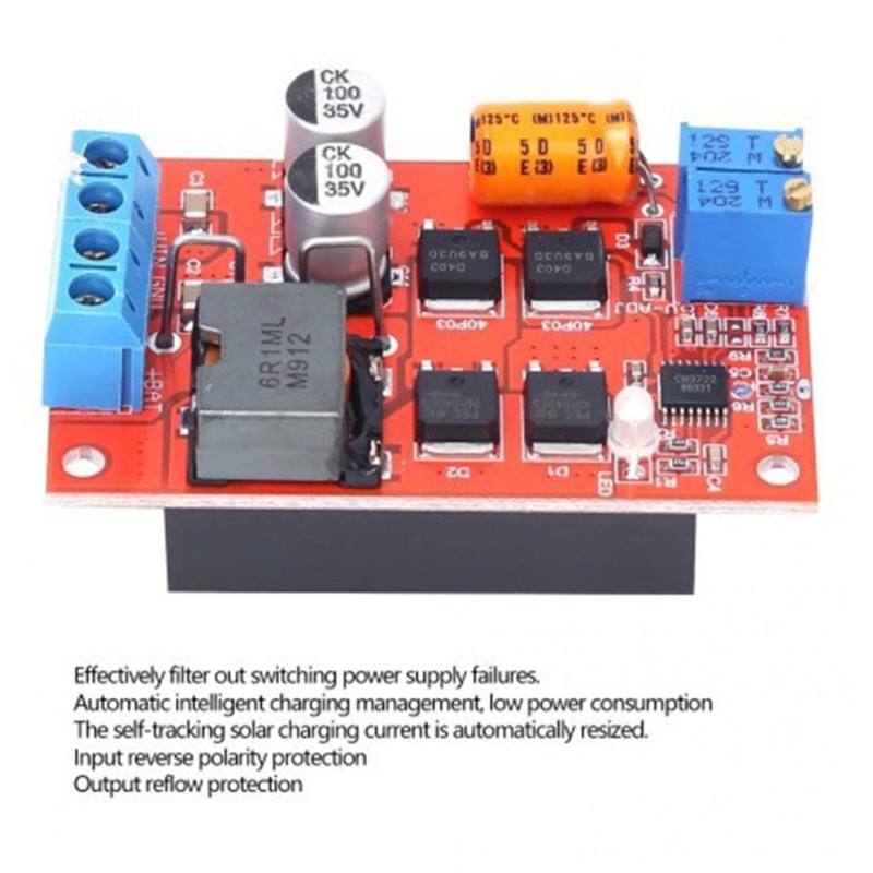 High Efficiency 93%MPPT Solar Charge Controller 5A Output DC8-28V Input Ranges