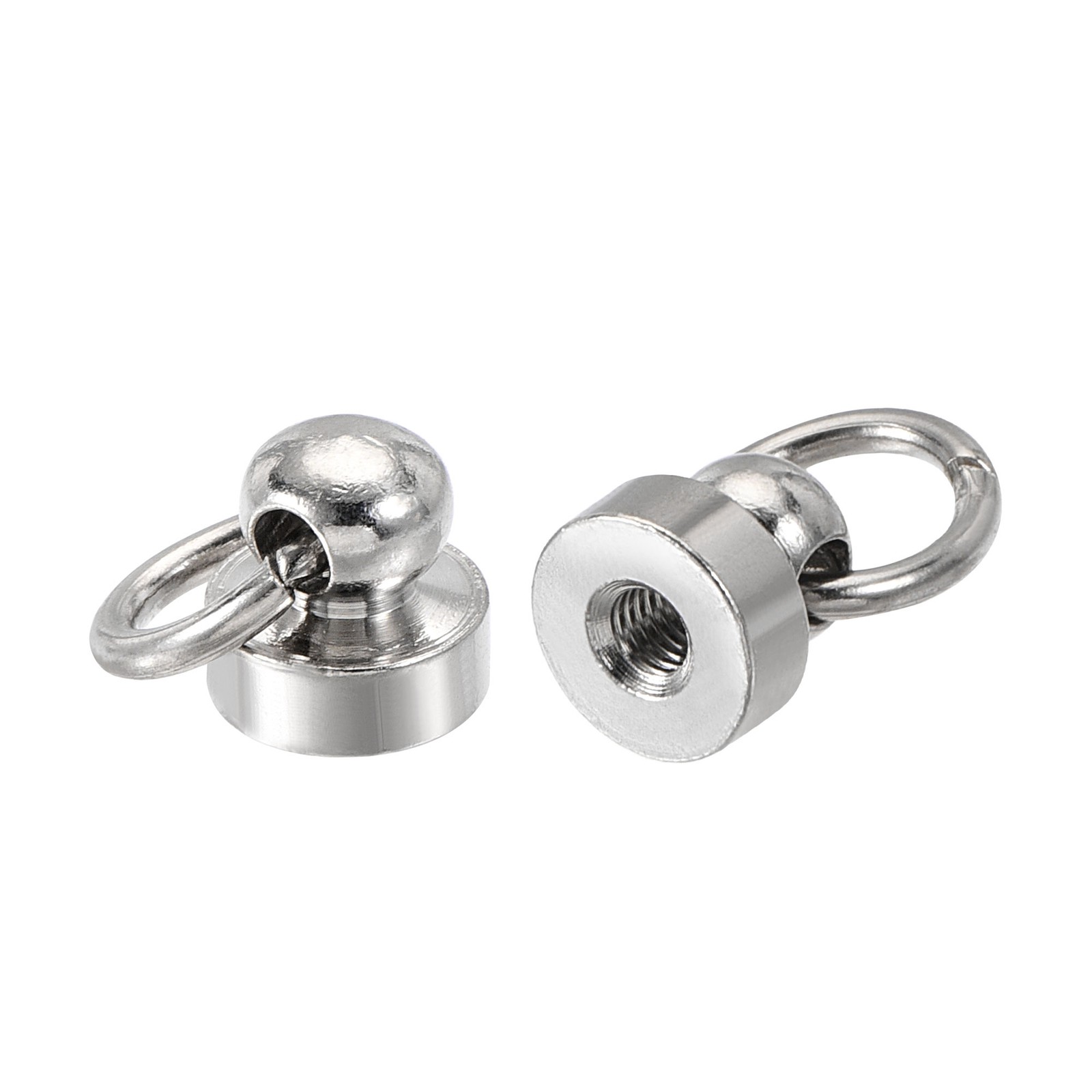 20pcs Pull Ring Rivets Studs Round Head 8x8mm for DIY Brass Silver Tone