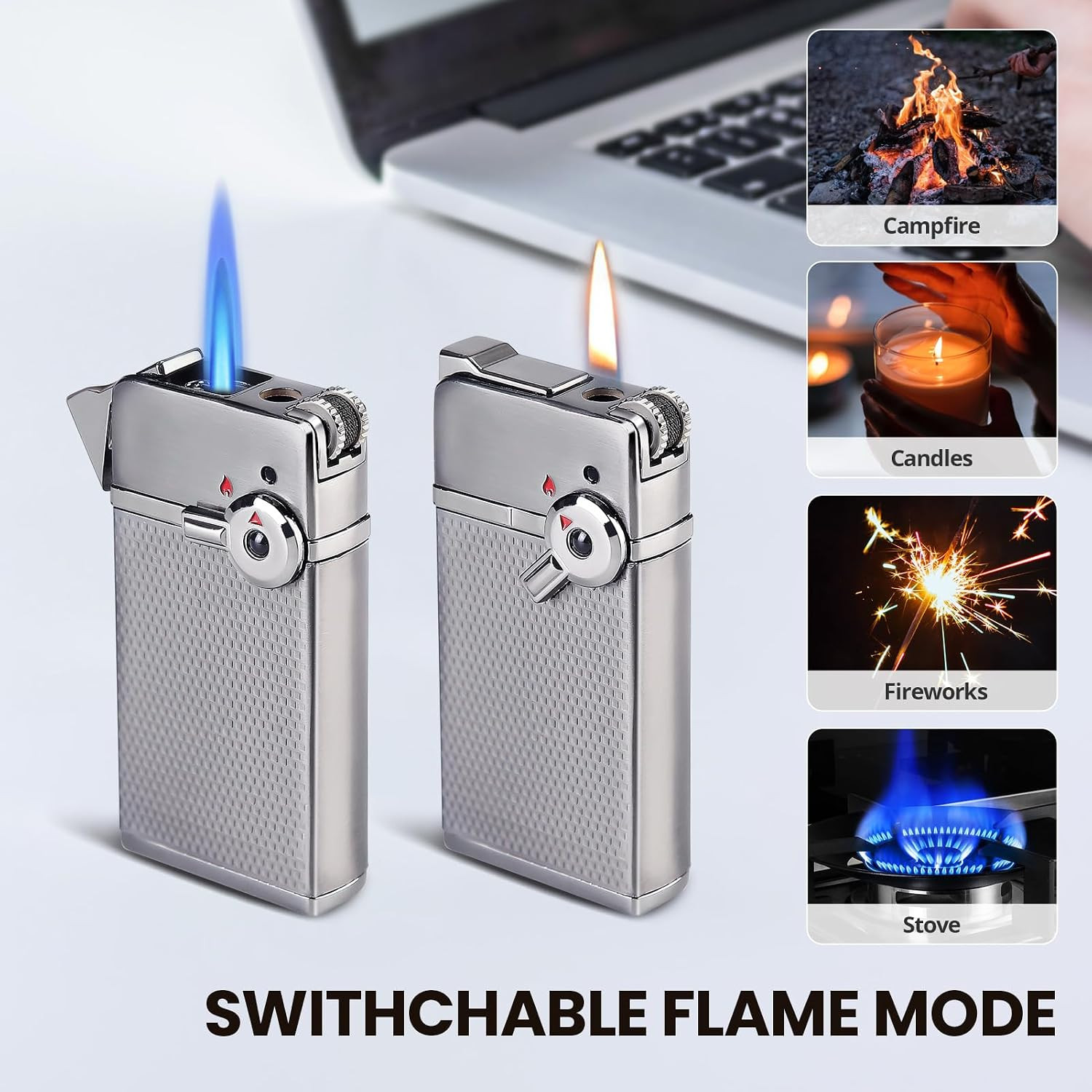 Torch Cigar Lighter, Butane Fuel Refillable, Soft/Jet Flame Switchable Cigarette