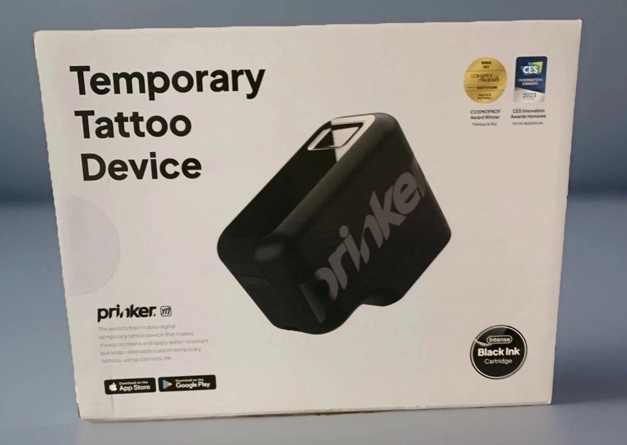 Prinker M Black 3-D Custom Temporary Tattoo Device Printer New Sealed Box