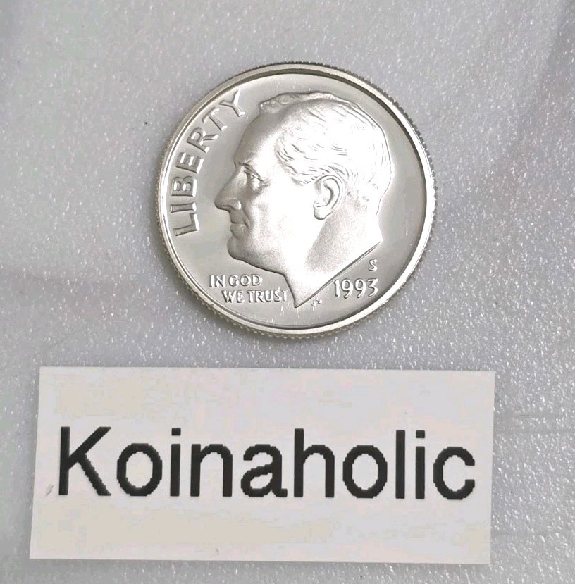1993 S Proof SILVER Roosevelt Dime 10c DCAM 90% Silver From Proof Set 🔥