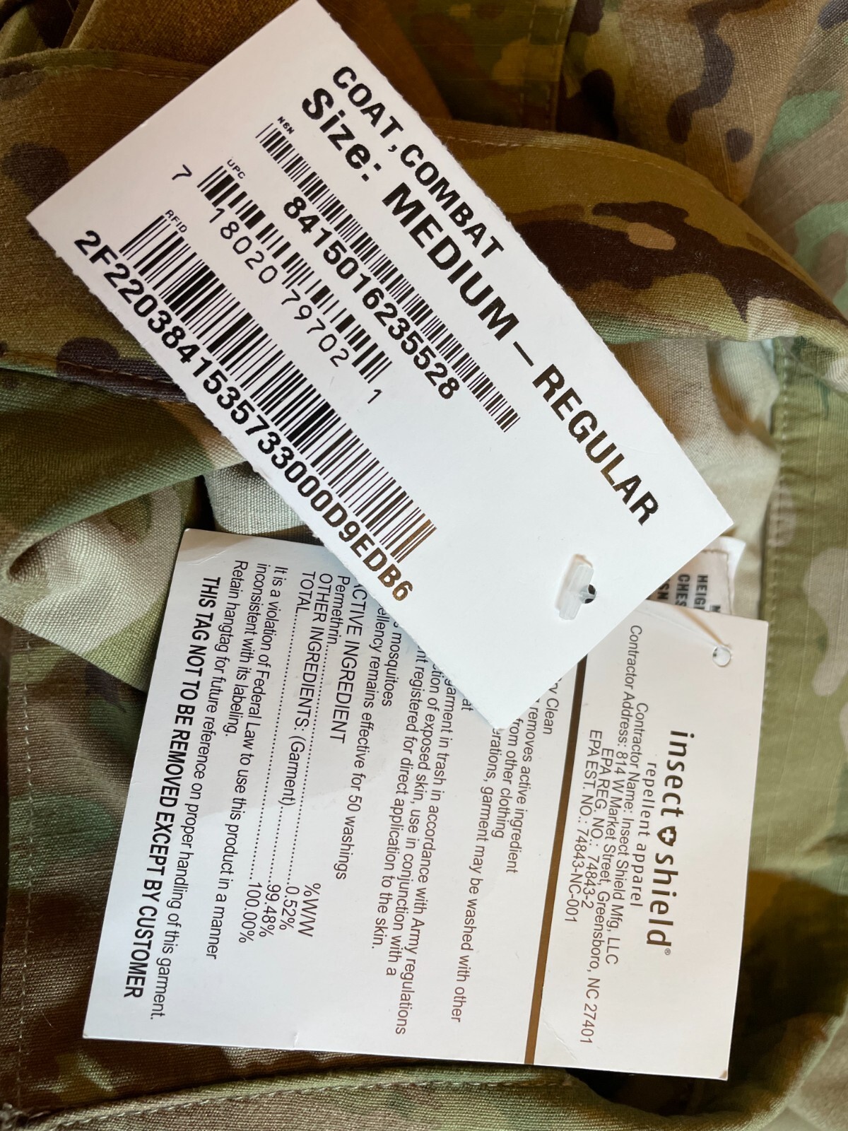 OCP Camo Combat Uniform Coat Jacket Unisex Medium Regular