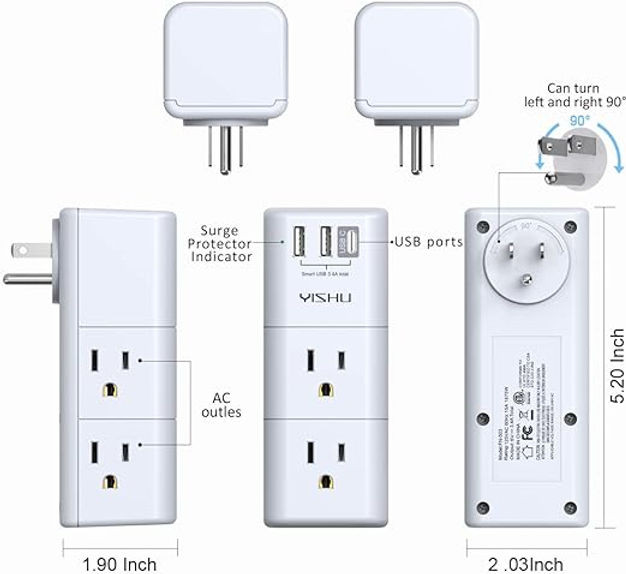YISHU AHR-503 Surge Protector with Rotating Plug