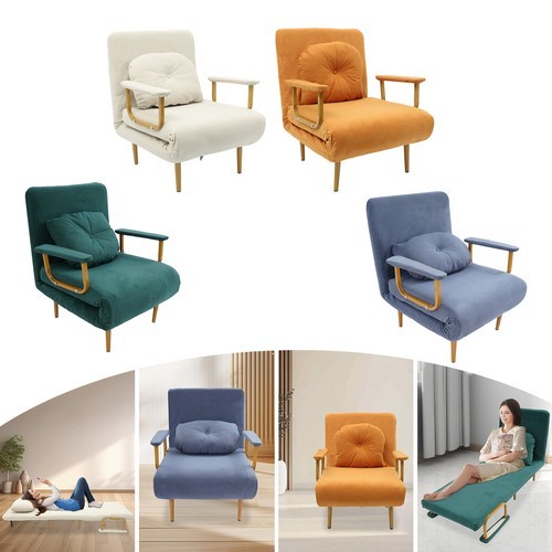 3-in-1 Convertible Chair Bed Great Sofa Bed Chair Adjustable Backrest w/Armrest