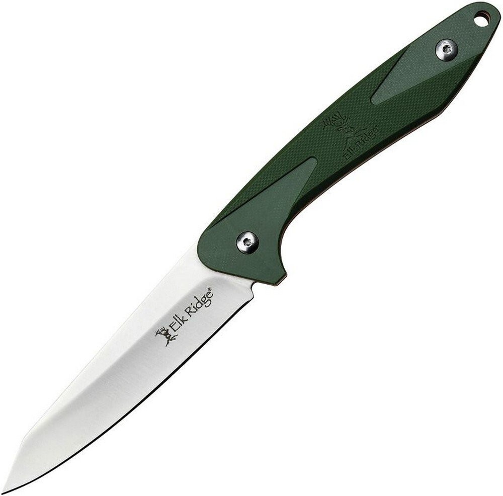 Elk Ridge Hinterland Fixed Knife Stainless Blade Green G10 Handle - ER-HLFIX001