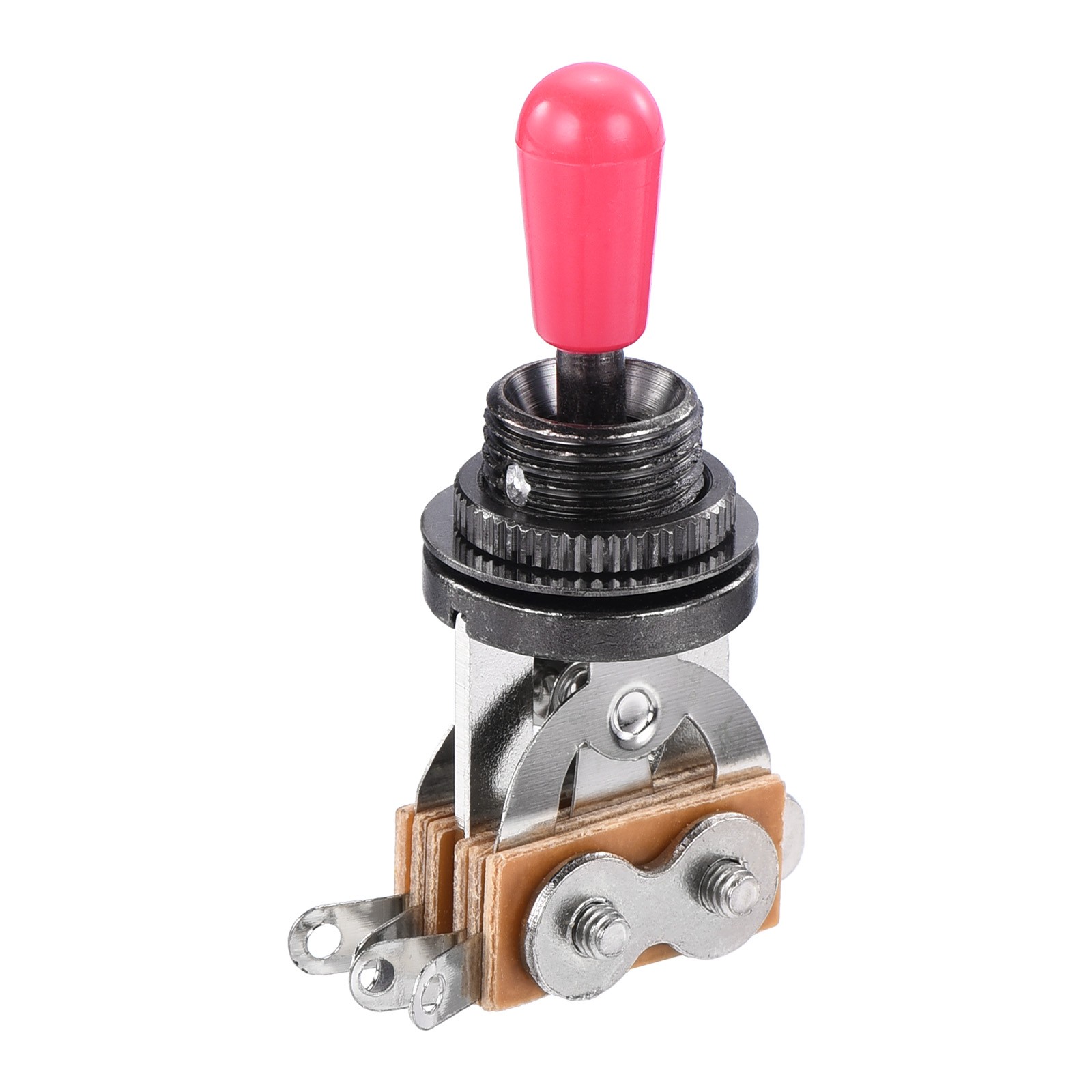 3 Way Short Straight Guitar Toggle Switch Black with Pink Tip Knob Caps