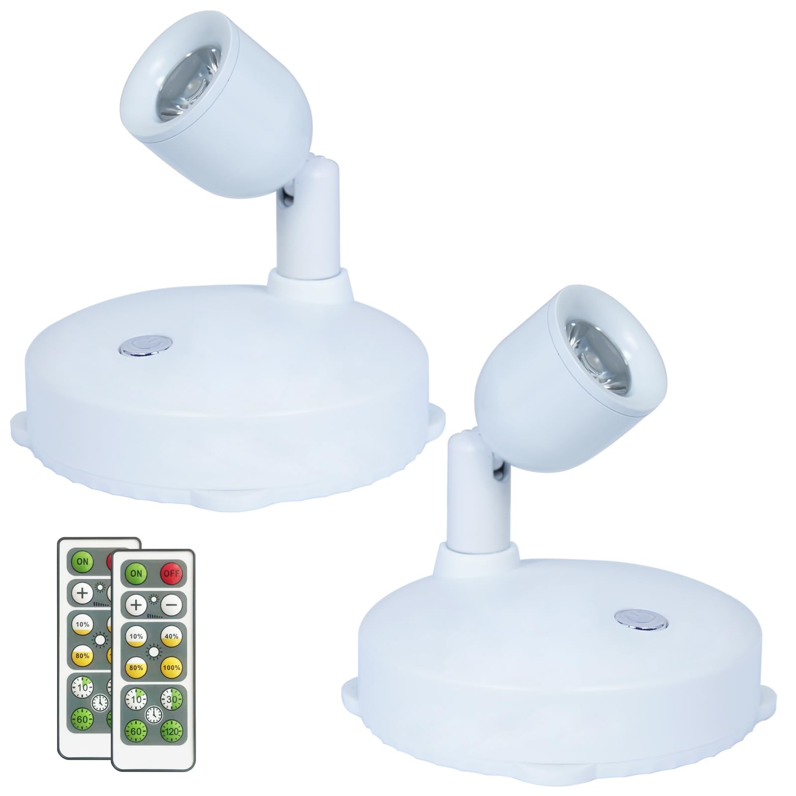 HAMVIDNE LED Spotlight, Battery Operated Indoor Up Lights, Natural White | Di...