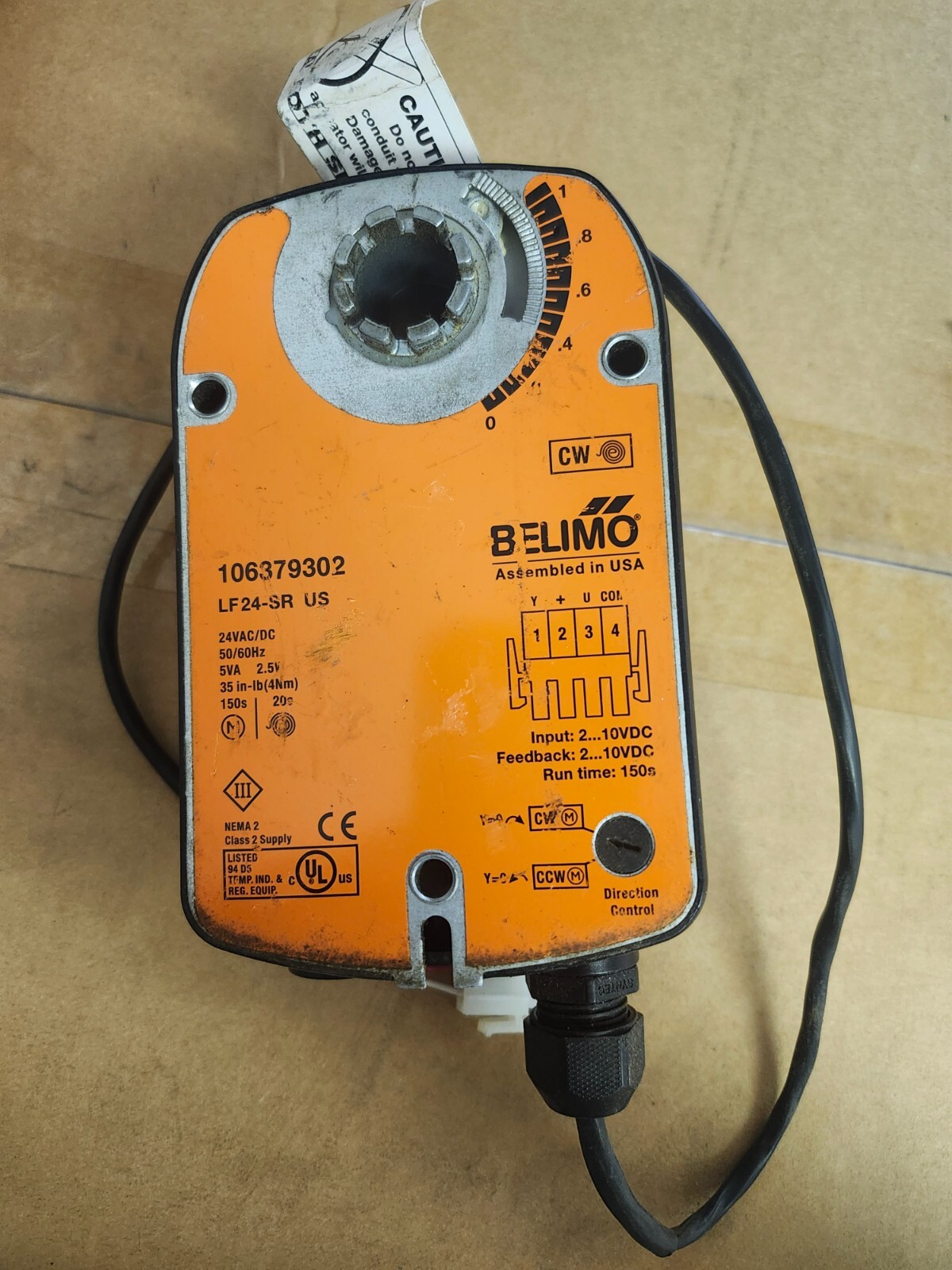 Belimo LF24-SR US Damper Actuator 24V Spring Return 35in-lb 2-10V HVAC