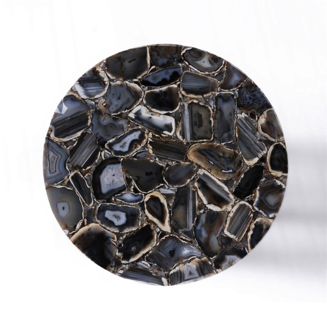 Black Geode Agate Coffee Table Top, Agate Center Table Top, Christmas Eve Decors