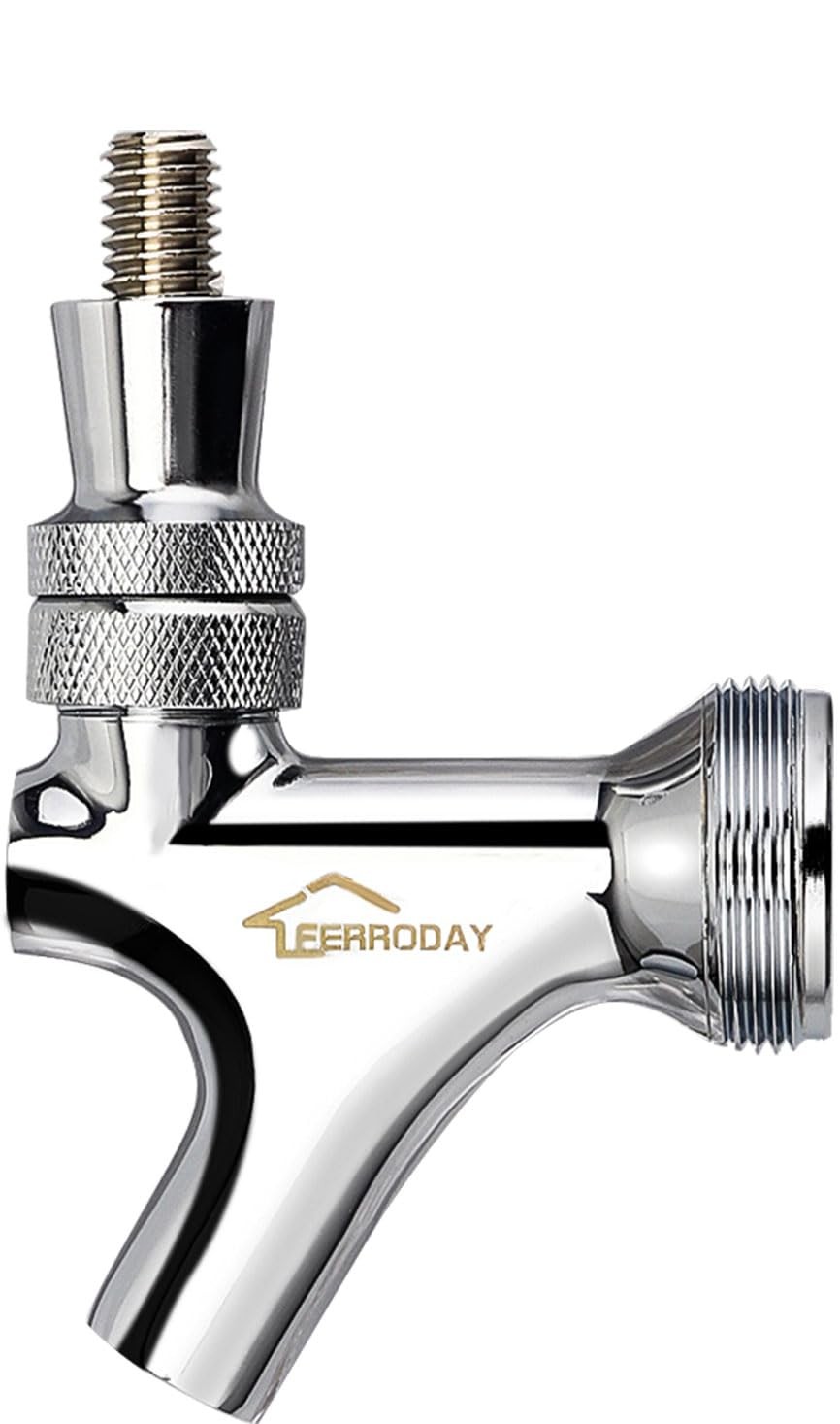 FERRODAY Stainless Steel Core Draft Beer Keg Faucet Polished Brass Beer Fauce...