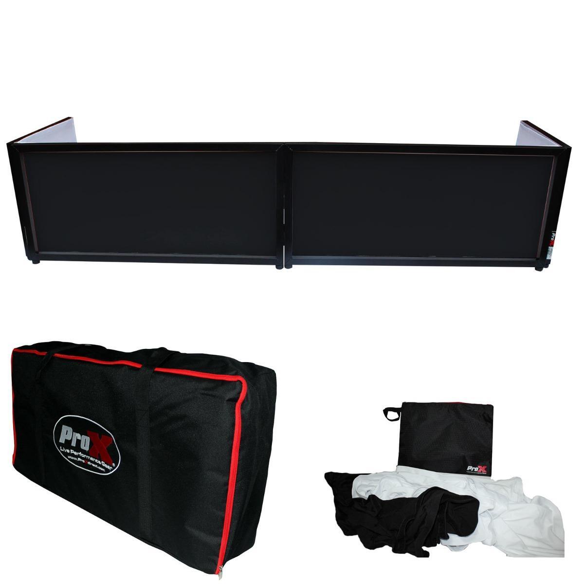 ProX XF-TTFB 6ft Table Top DJ Facade w/ Black Trim + Black & White Scrim idjnow