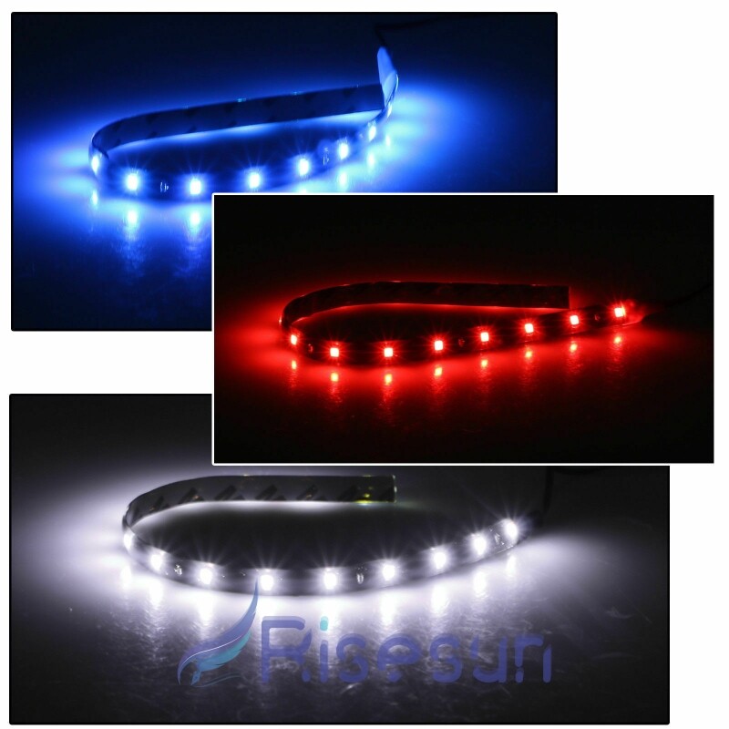 12V Tiras de Luz 15LED para Carros Coche Motos Camión Embarcación Luces Decor