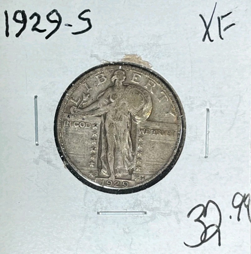 1929-S STANDING LIBERTY SILVER QUARTER ~ XF ~NICE COIN~