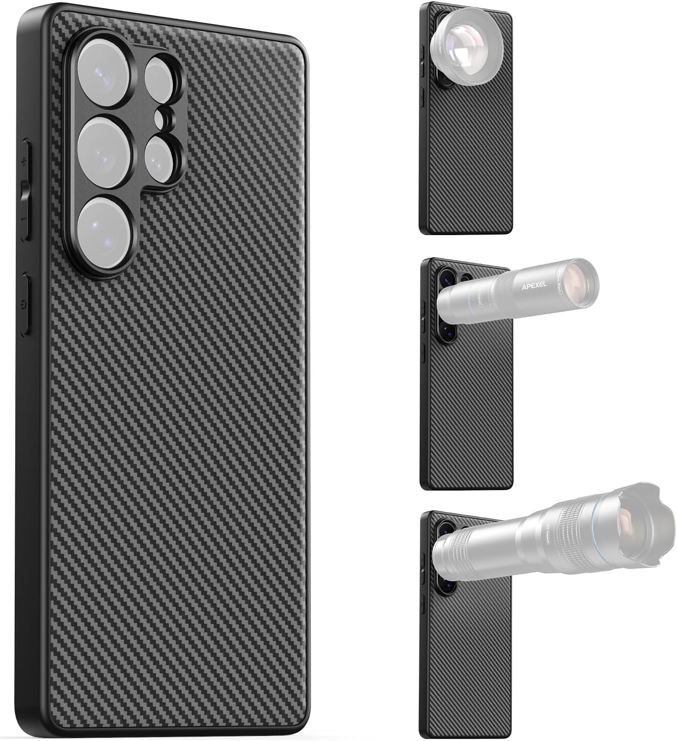 APEXEL 17MM Lens Phone Case Compatible with iPhone 15/16/17 Samsung series