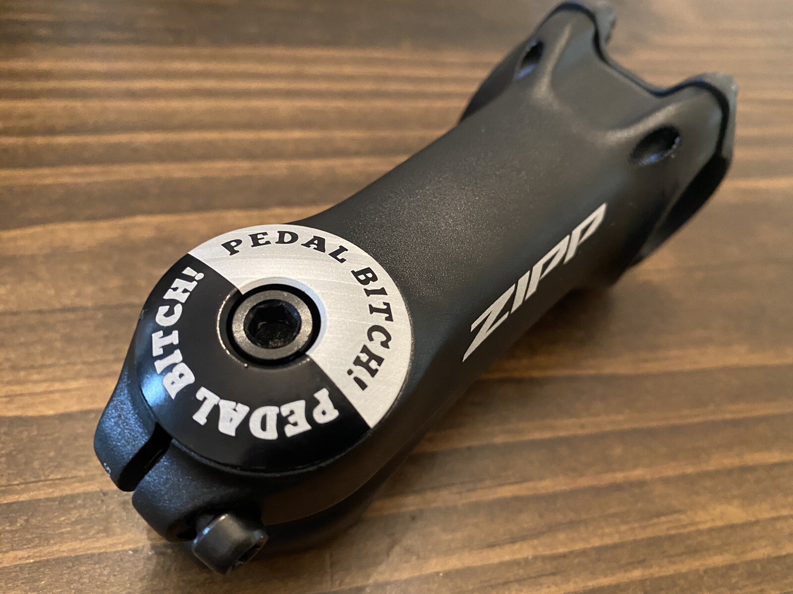 PEDAL B*TCH - Laser etched Threadless Bicycle Headset Stem Cap 1 1/8