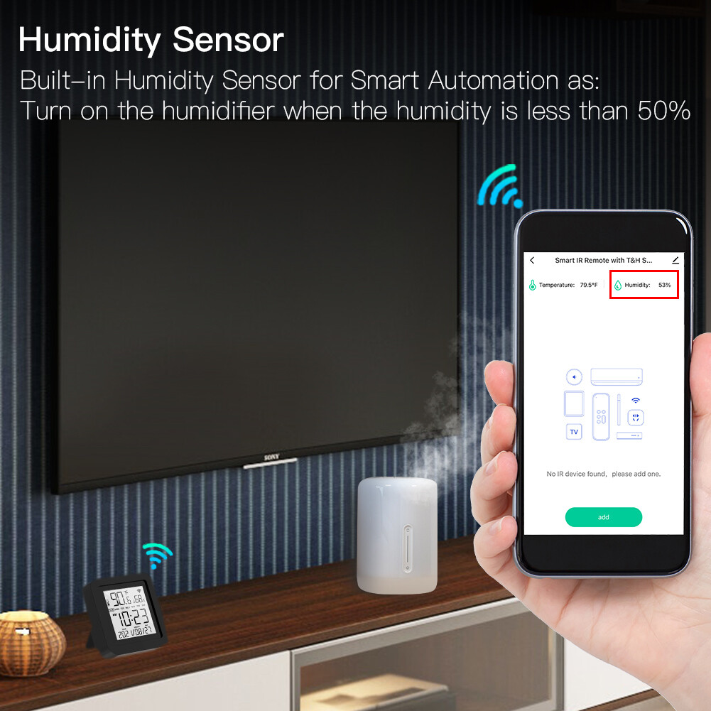 MOES WiFi IR Smart Thermometer Sensor + Remote Control For Air Conditioner TV AC