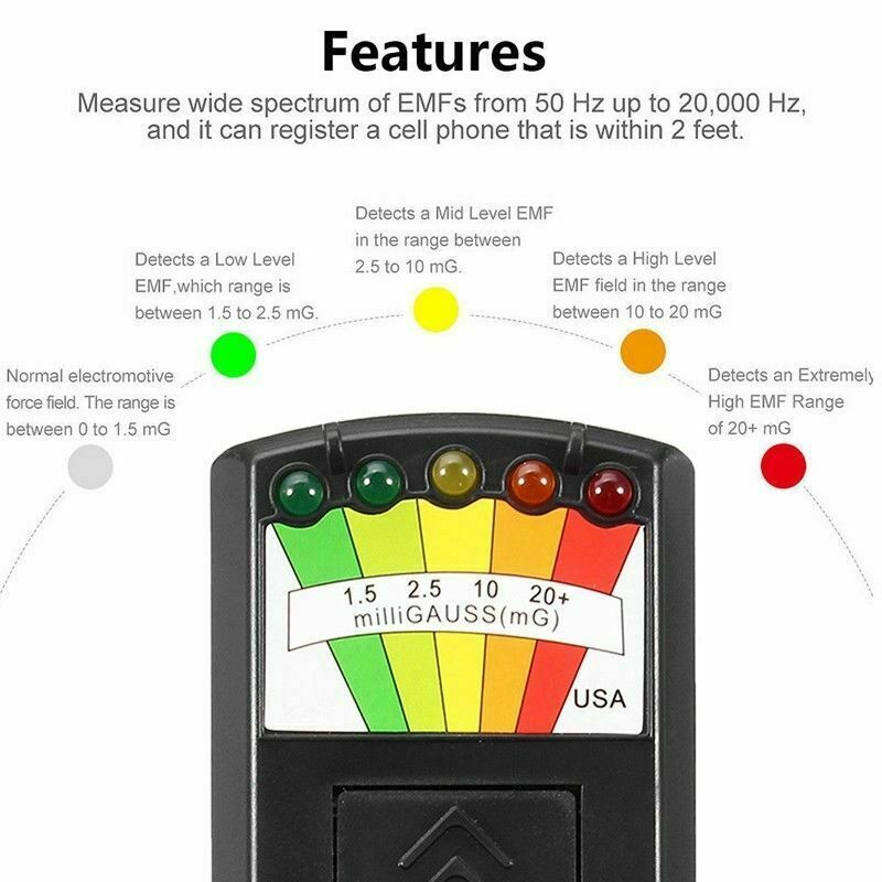 LED EMF Meter Magnetic Field Detector Ghost Hunting Tester Paranormal Equipment