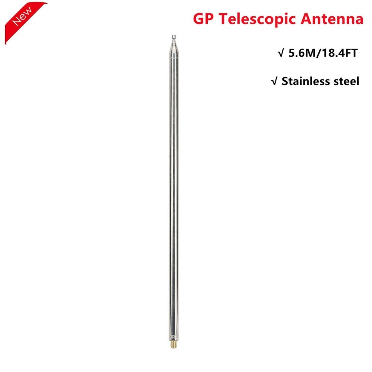 Amateur Radio Telescopic Antenna For Shortwave DIY, 14 Sections 5.6M