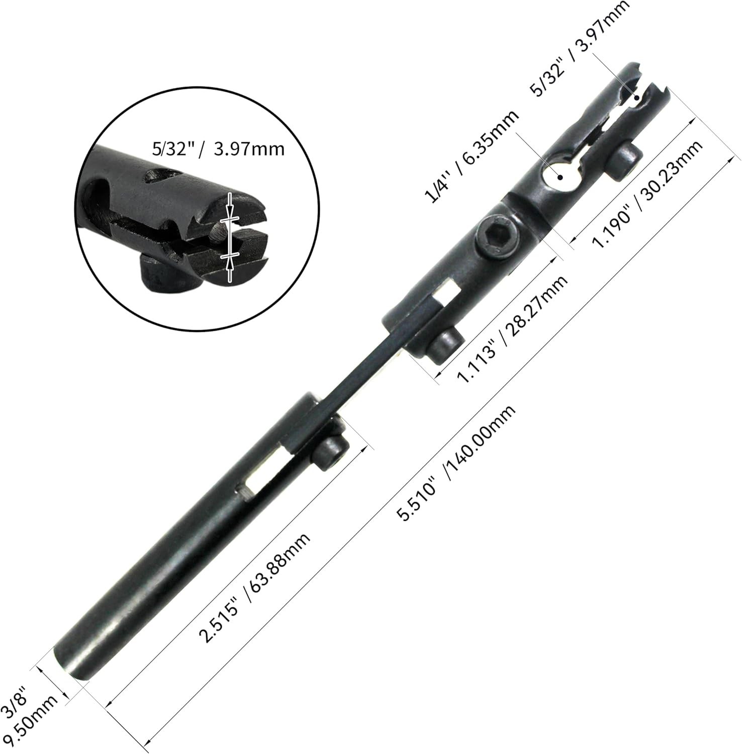 Versatile 3-Joint Dial Indicator Holder for Accurate Measurements - 5.5" Long