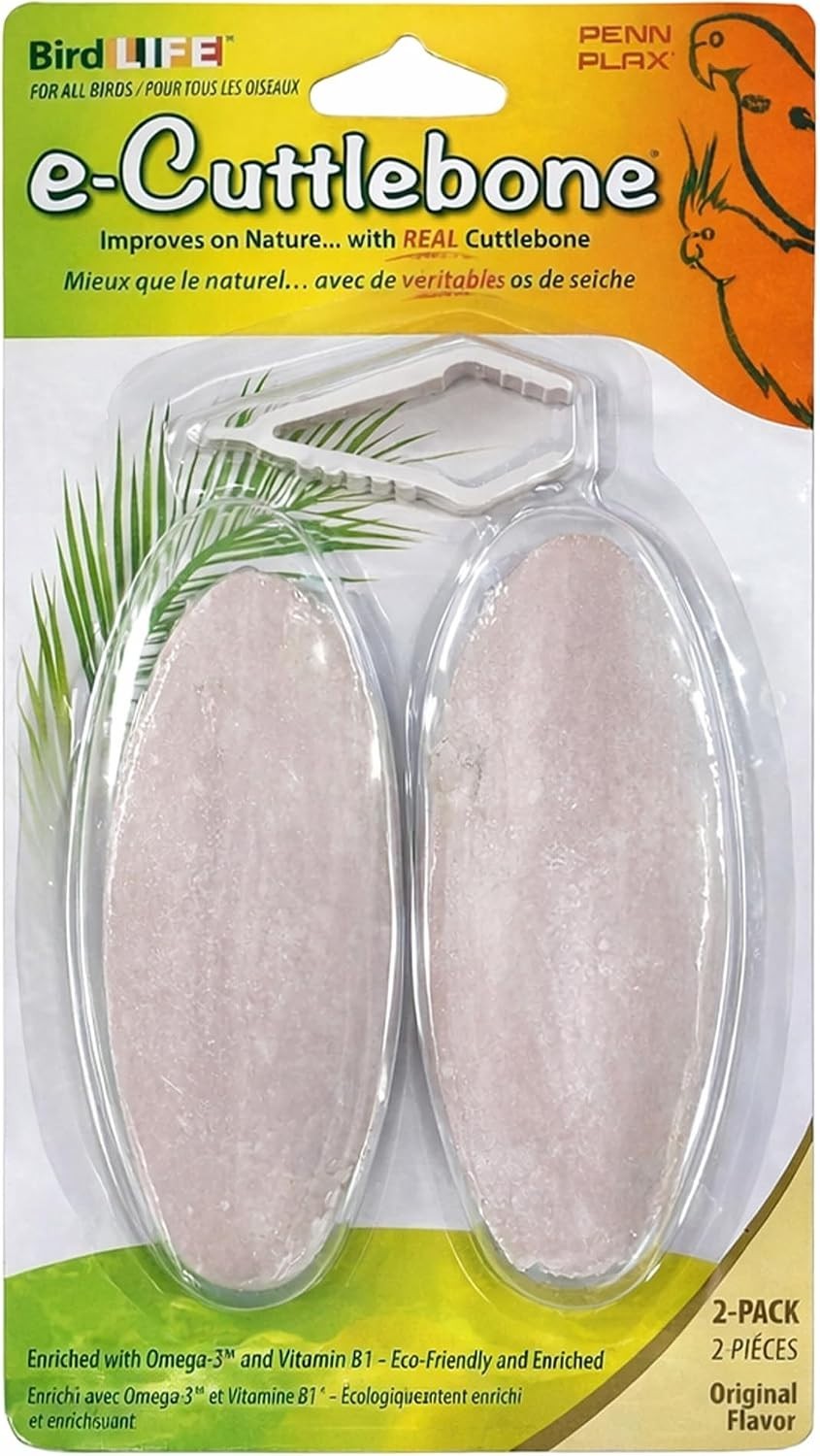 Durable Bird Cuttlebone (2 Pack) - Immune Support & Feather Health Essential