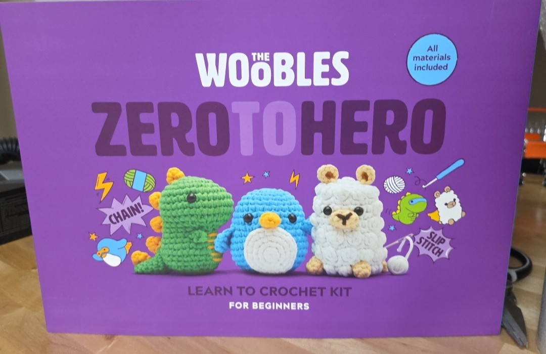 WOOBLES Zero to Hero Beginner to Intermediate 3 project CROCHET KIT Gift Box NEW