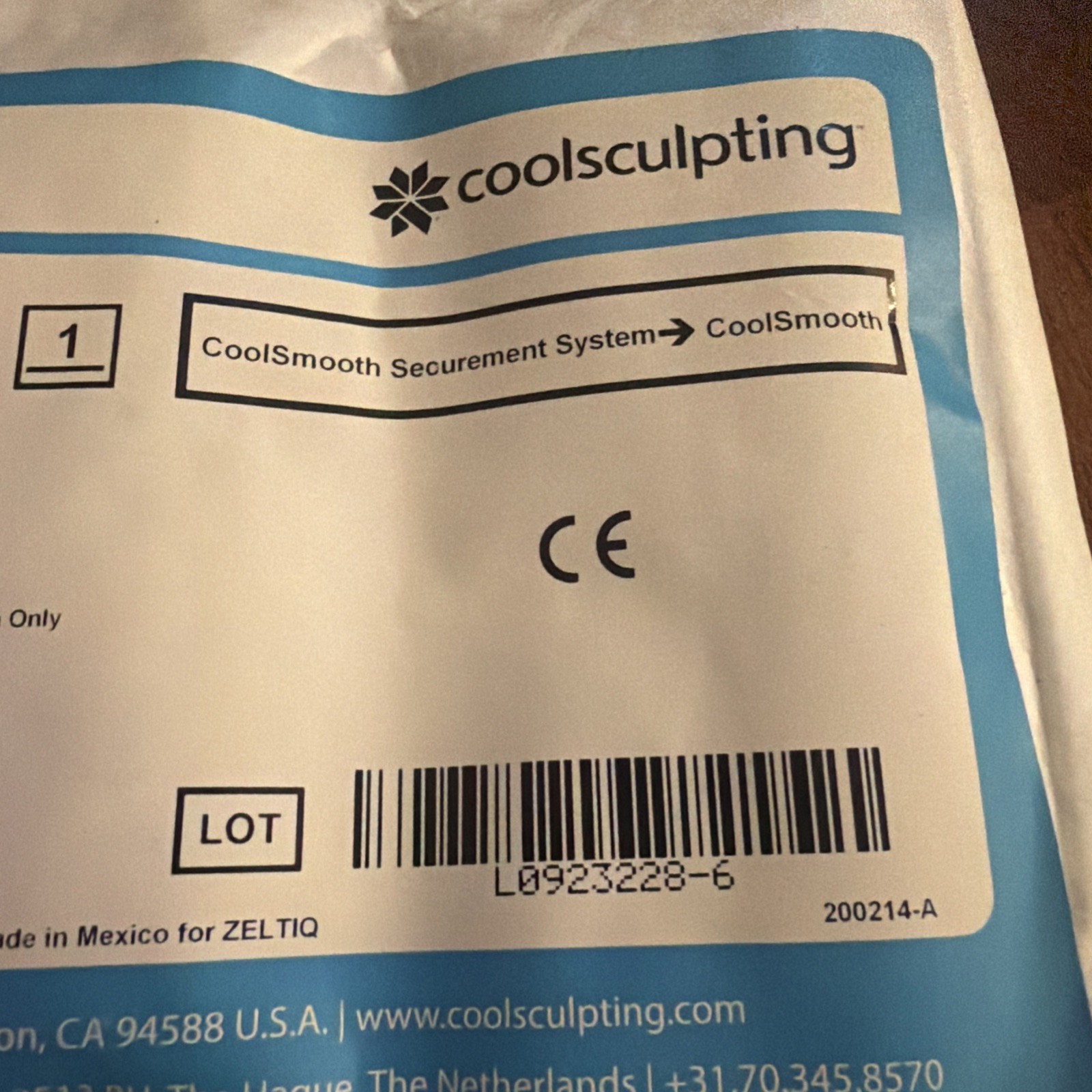 CoolSculpting CoolSmooth Center Panel REF 200213 New Factory Sealed