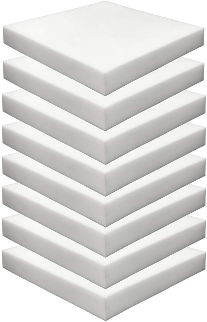 Foamma HD Upholstery High Density Foam Seat Replacement 18" x 18" x 2"  -8 Pack