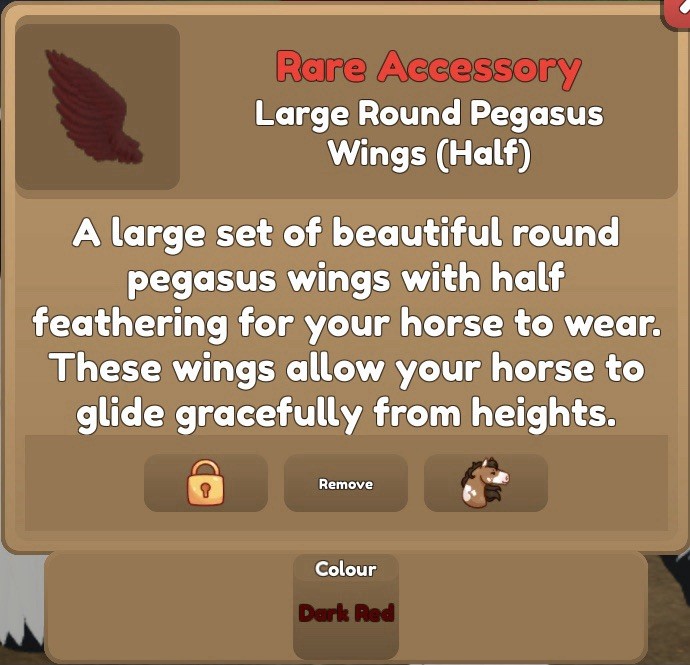 Wild Horse Islands - Large Round Pegasus Wings (Half) (Dark Red)
