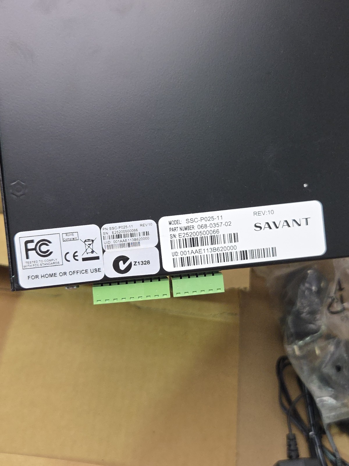 Savant SSC-P025-11 SmartControl 25 Controller REV 10
