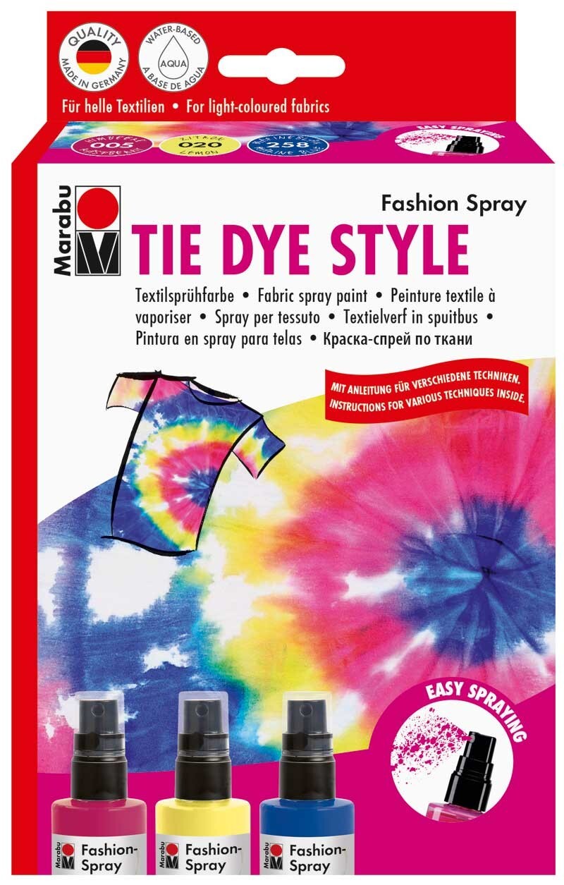 Marabu Tie Dye Kit Fashion Spray Set - NEW